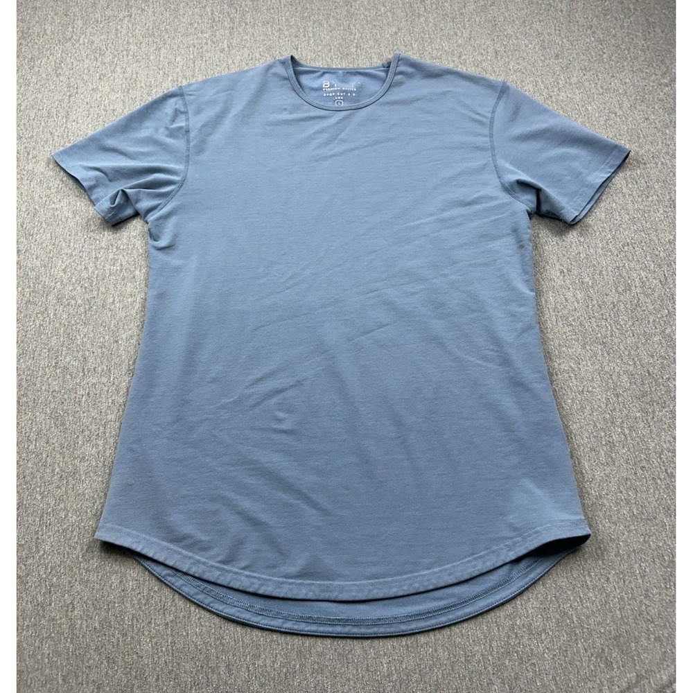 Bylt Drop Cut S/S Lux Mens Large Blue TShirt Stretch Short Sleeve Activewear